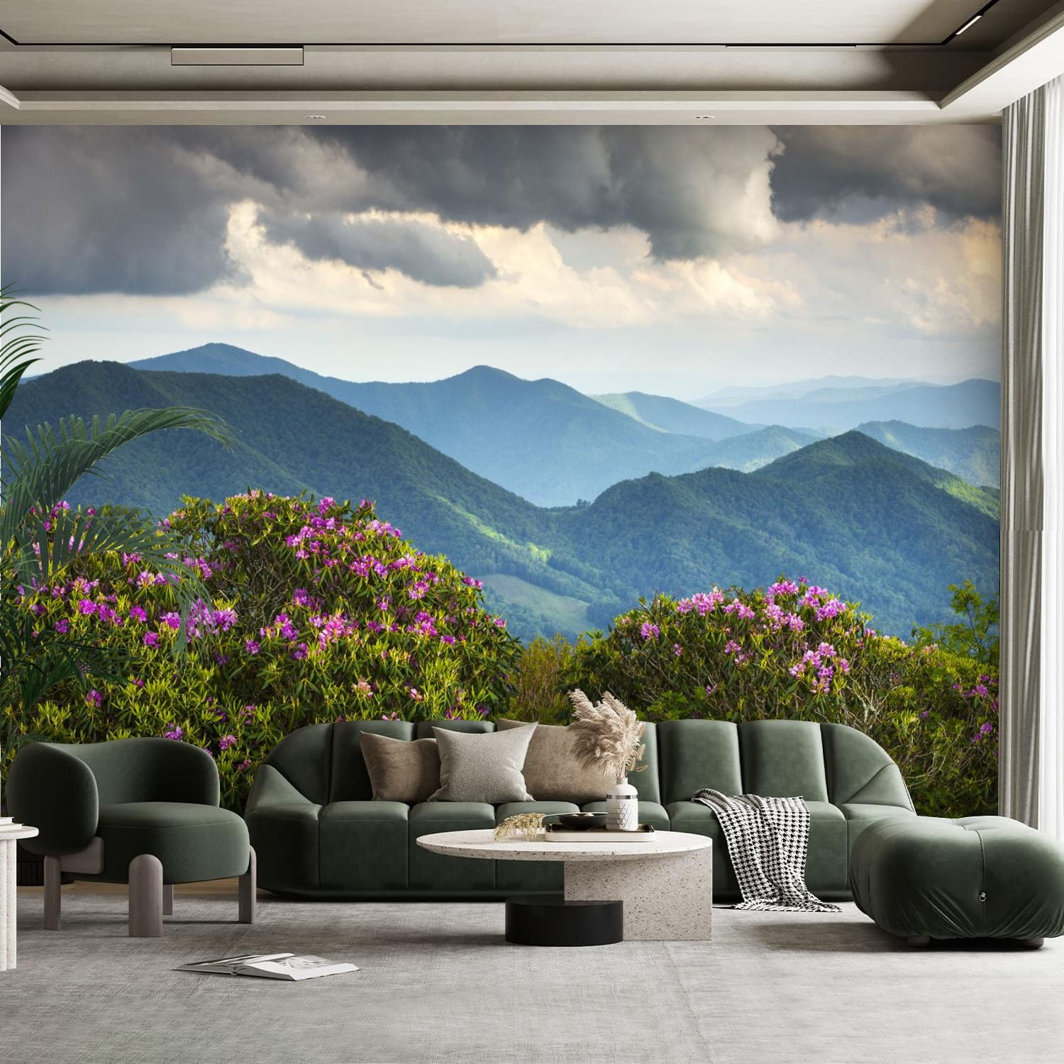 Peel and Stick Canvas Wallpaper Wall Mural blue ridge appalachian ...