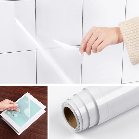 Peel and Stick Clear Contact Paper for Walls Crafts Cabinets Waterproof Sticky Wallpaper for Kitchen Backsplash Oil Proof Sticker Self Adhesive Clear Vinyl Roll 23x118 inch