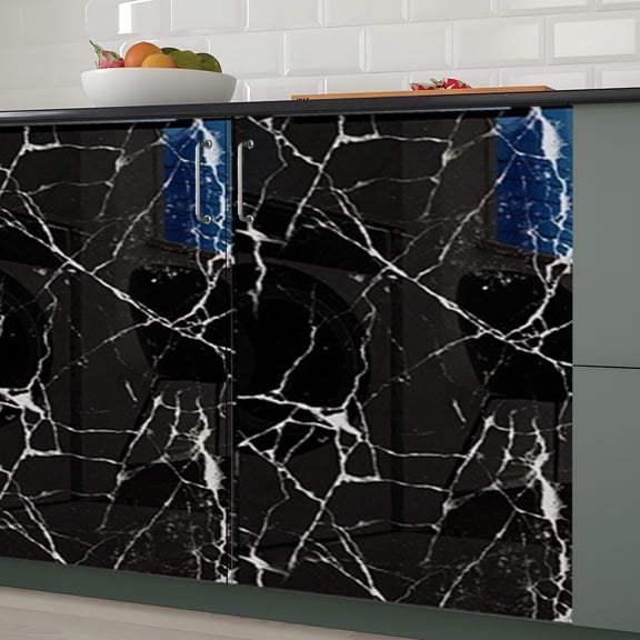 Peel and Stick Countertop Paper, Waterproof Self Adhesive Film in Faux Marble Pattern for Kitchen Countertops and Cabinet Doors, Oil Proof Removable Contact Paper for Kitchen Cabinet Liner