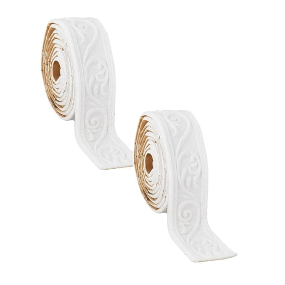 Peel and Stick Crown Molding Trim, White Adhesive Flexible Wall Border for Home Decor, 3D Sticky Baseboard Edging for Kitchen, Bathroom, and Living Room