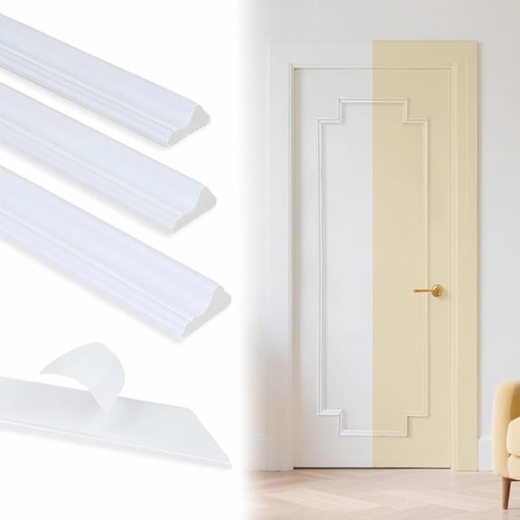 Peel and Stick Door Moulding Kit, 1 Set Premade Door Trim Molding Self-Adhesive Wainscoting Panels Peel and Stick Wall Moulding Renter Friendly (21.6"67")$$Tools & Hardware Other