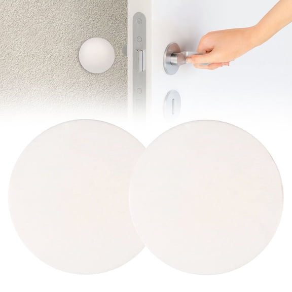 Peel and Stick Door Stopper, 5cm Round Adhesive Silicone Wall Protector Bumper Guard, No Drill Wall Protector for Doors, Cabinets, Furniture, Kitchen, Bathroom,2 pcs