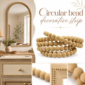 Peel and Stick Flexible Bead Trim Molding, Adhesive Pearl Decorative Wall Border Strip for Bathroom Mirror Frame, Kitchen Backsplash, Ceiling, Cabinets, TV Wall Accent, DIY Home Decor (1 PC)