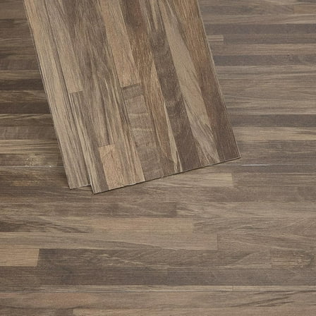 Peel and Stick Floor Tile, 36 Pack 54 Sq.Ft Waterproof Vinyl Flooring Tiles 36 x 6 Inches, Self Adhesive Flooring Wood Grain Planks Floor for Bedroom, Kitchen, RV, Office(Brown)