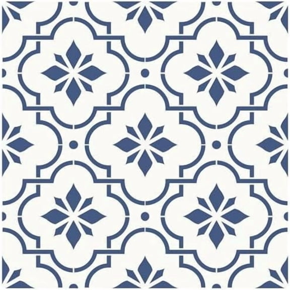 Peel and Stick Floor Tile, Self-Adhesive DIY Vinyl Flooring, Removable and Tile Sticker for Bathroom, Kitchen, Wall, Fireplace (20PCS,7.87" x 7.87",Blue Flower)