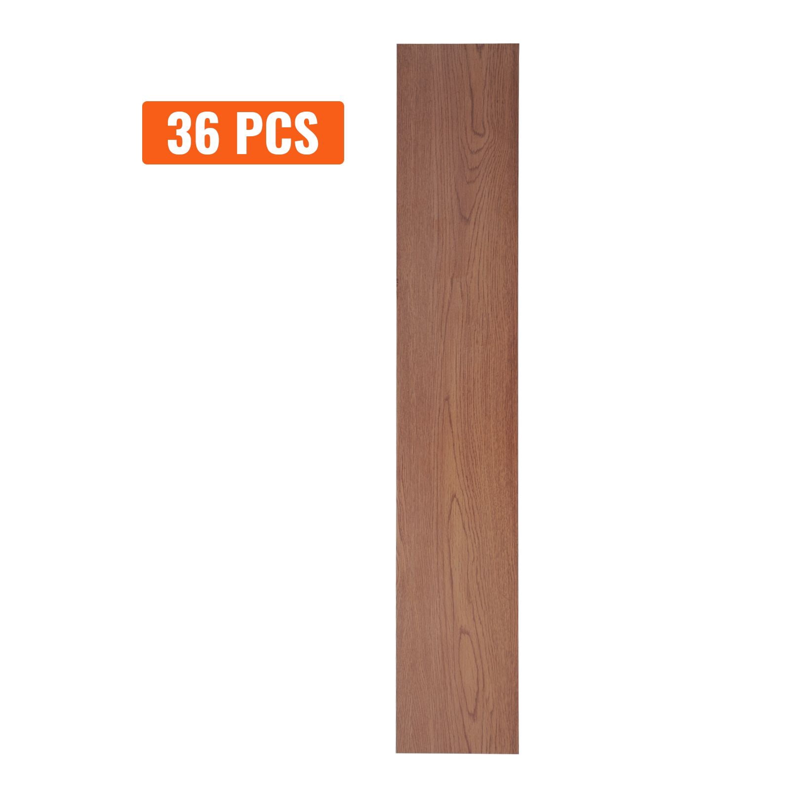 Peel and Stick Floor Tiles 36x6 inch, 36 Pack Wood Grain Vinyl Tiles, 2.5mm Thick Self Adhesive Flooring for Kitchen, Bathroom, Bedroom DIY Home Decor Deep Brown Wood Grain 36 pcs