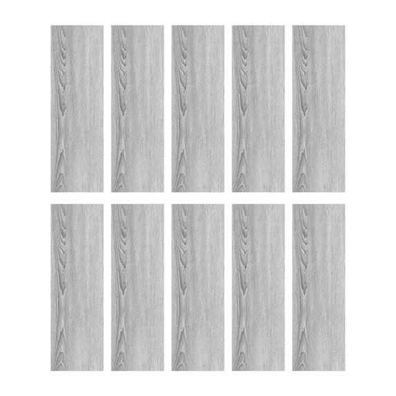 Peel and Stick Floor Tiles, Peel and Stick Floor Tile Plank, Wood Grain Look, Self Adhesive Durable Vinyl Flooring and Waterproof Floor Tile for Kitchen Living Room Bathroom, 10Pcs(Grey,15.7x5.9")