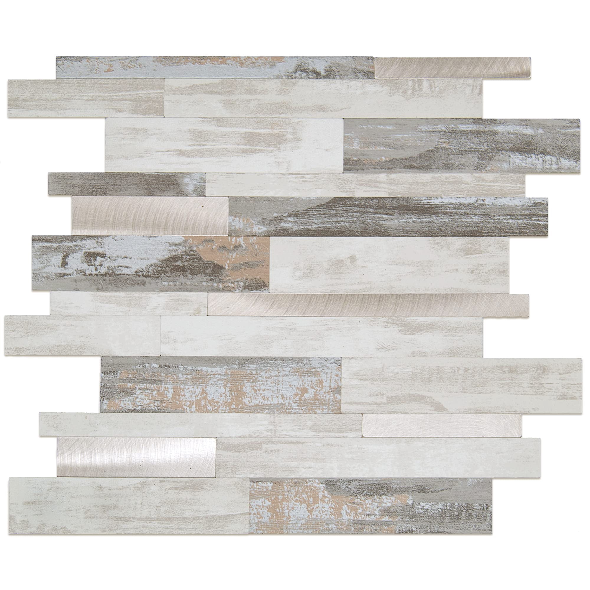 Peel And Stick Marble Backsplash Tile  10 Sheets Collage With Printed Stone Pattern Self-adhesive Wall For Kitchen Bathroom Fireplace Rv (11.8" X 14")