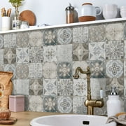 Peel and Stick Tile Backsplash - 24 Sheet 4x4 iInch Waterproof Textured Vinyl Decals Tile Sticker - Self Adhesive Removable Wallpaper for Kitchen Bathroom Furniture Staircase Countertops Home Decor