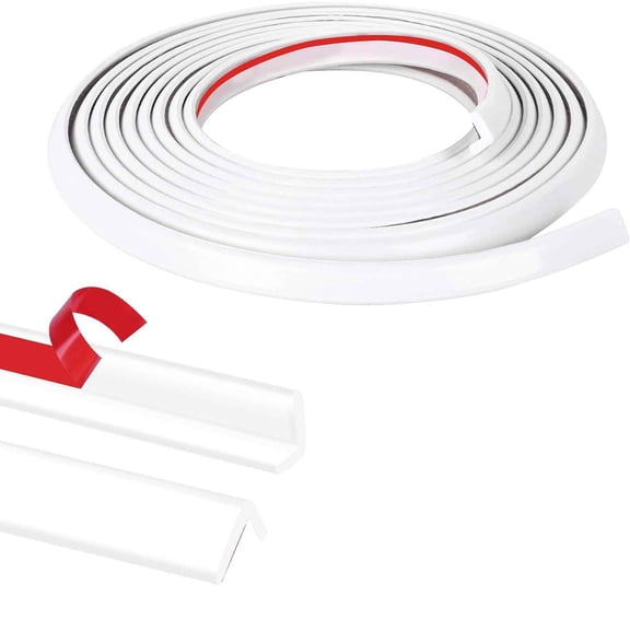 Peel and Stick Tile Edge Trim L-Shape Outside Corner Molding Vinyl Exterior Edging Moulding for Bathroom Backsplash End Shower Wall Edges Furniture Decoration - White