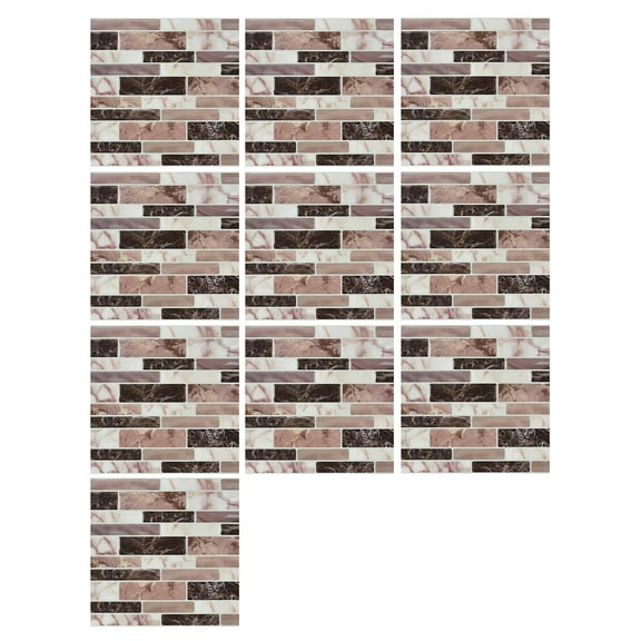 Peel & Stick Tile Stickers for Kitchen & Bathroom - Realistic Mosaic Backsplash for Countertops, Floors, Walls (10-Pack, 20Cm) | Removable Waterproof Decals, Nanoei Wall Stickers, 10X Wall Stickers