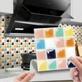 thumbnail image 1 of Peel and Stick Tile Waterproof Backsplash for Kitchen PVC Tile Stickers Self-Adhesive Floor Tile Mosaic Wall Tile DIY Tile Decals, 10x10cm/3.94x3.94in (10PCS,Colorful), 1 of 4