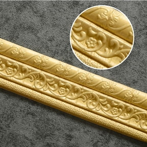 Peel and Stick Trim, 3D Embossed Self Adhesive Wall Trim, Decorative Molding Trim Peel and Stick Wallpaper Border, Flexible Waterproof Strip for Baseboard Ceiling Mirror Frame 1Pcs
