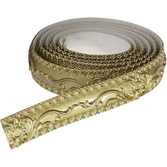 Peel and Stick Trim Molding :16 Ft Self-Adhesive Flexible Molding Trim,Crown Molding Peel and Stick,Mirror Frame Peel and Stick,Peel and Stick Trim for Mirror Edging,TV Wall Decor,Gold