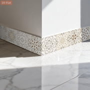 Peel and Stick Vintage Mandala Tile Border Wallpaper, 3.9*118 Inches Self Adhesive Floral Moroccan Tile Sticker,Waterproof Removable Decorative Wall Border for Kitchen Bathroom Skirting Line
