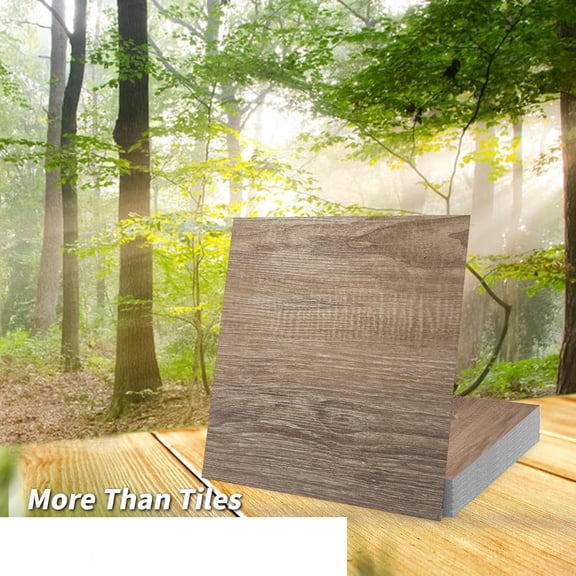 Peel and Stick Vinyl Floor Tiles 30-Pack 12 x 12 inch, Self Adhesive Waterproof Flooring Wood Planks for Kitchen, Dining Room, Bedrooms, Cover 30 Sq. Ft, Light Brown Ash