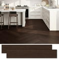 thumbnail image 1 of Peel and Stick Vinyl Floor Tiles Upgraded 0.07-Inch 36" x 6", 54 Sq. Ft. 36-Pack, Wood Look Waterproof Self-Adhesive Flooring Planks, DIY Flooring for Kitchen, Bathroom, Living Room, RV, Dark Brown, 1 of 8