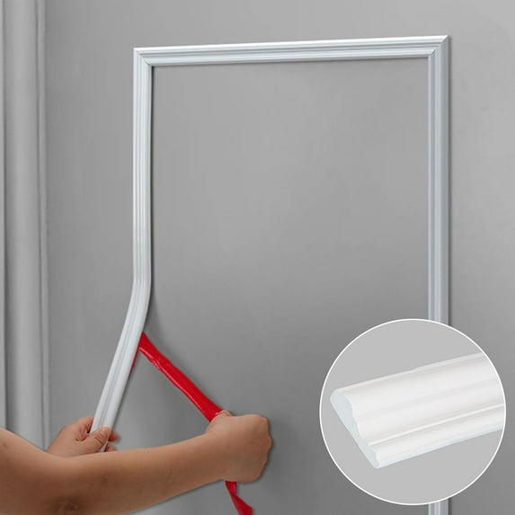 Peel and Stick Wall Molding:Flexible Self-Adhesive Wall Trim,DIY Decorative Wall Panels,Wall Decorations for Tile,Mirror Frame Border,Ceiling (9.8ft×1.6in)