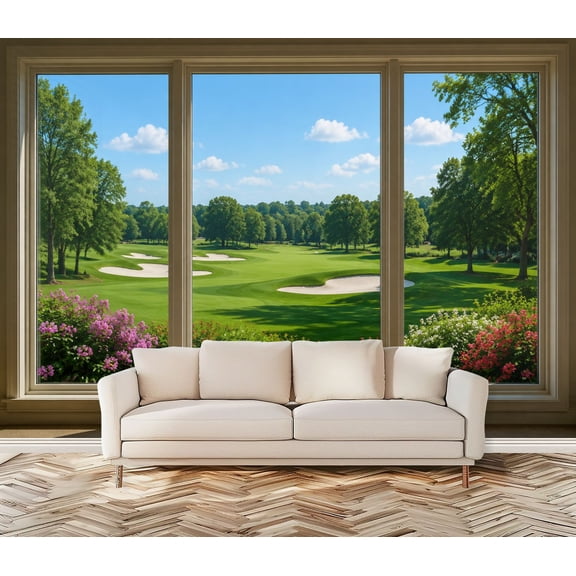Wall Mural golf course ocean beach Large Peel and Stick Wallpaper golf ...