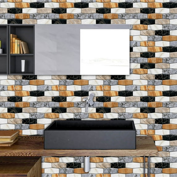 Peel and Stick Wall Tiles, Self Adhesive Kitchen Backsplash, 30x30cm Vinyl Stickers, Waterproof Bathroom Decor, Heat Resistant, No Grout, Easy Clean, Modern Home Renovation, 5 Pack