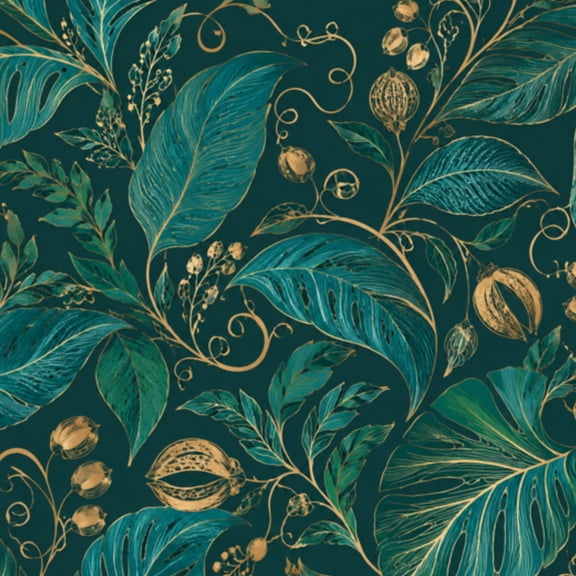 Peel and Stick Wallpaper 17.7in x 9.8ft Abstract Botanical Delicate Golden Leaf Lines Dark Green Contact Paper Vinyl Waterproof Self Adhesive Wall Paper for Bedroom Shelf Cabinet Renter Friendly
