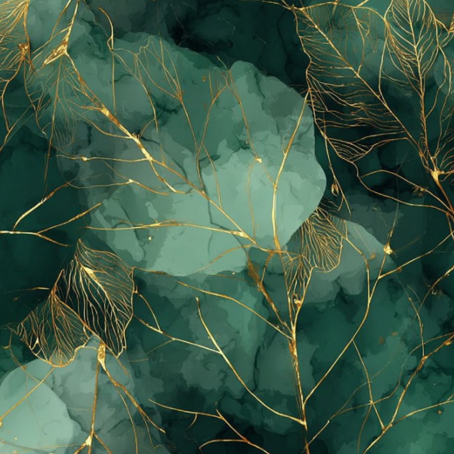 Peel and Stick Wallpaper 17.7in x 9.8ft Abstract Green Gold Botanical Leaves Watercolor Contact Paper Vinyl Self-Adhesive Removable Wall Paper for Bedroom Kitchen Cabinet Décor Renter Friendly