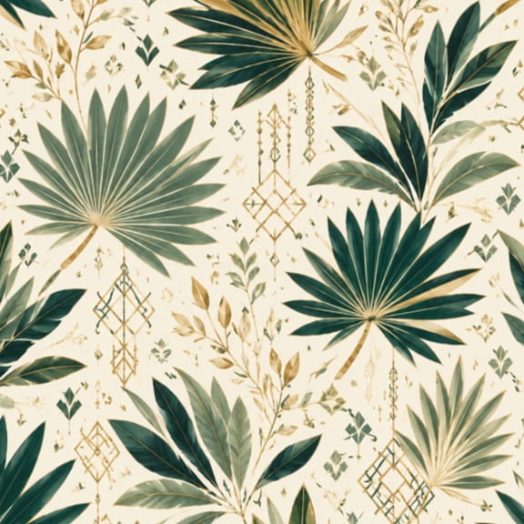 Peel and Stick Wallpaper 17.7in x 9.8ft Art Tropical Palm Leaf Gold Green Details Contact Paper Vinyl Waterproof Self Adhesive Wall Paper for Bedroom Shelf Cabinet Renter Friendly