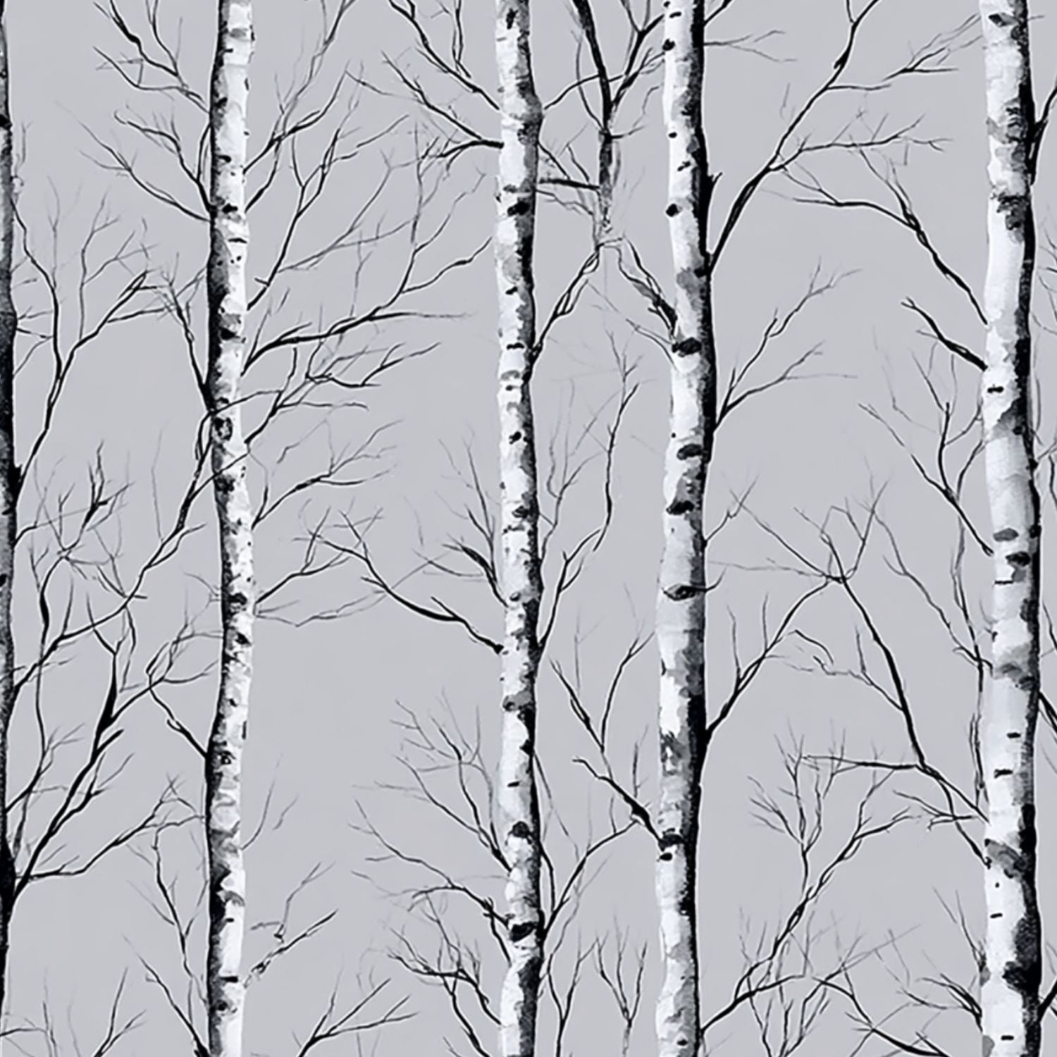 Peel and Stick Wallpaper 17.7in x 9.8ft Birch Trees Forest Black White Minimalist Nature Botanical Contact Paper Vinyl Waterproof Self Adhesive Wall Paper for Bedroom Shelf Cabinet Renter Friendly