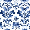 thumbnail image 1 of Peel and Stick Wallpaper 17.7in x 9.8ft Blue Floral Damask Elegant Brushstroke White Contact Paper Vinyl Self-Adhesive Removable Wall Paper for Bedroom Kitchen Cabinet Renter Friendly, 1 of 8