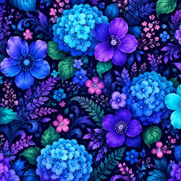 Peel and Stick Wallpaper 17.7in x 9.8ft Blue Purple Floral Hydrangeas Blossoms Contact Paper Vinyl Waterproof Self Adhesive Wall Paper for Bedroom Shelf Cabinet Renter Friendly