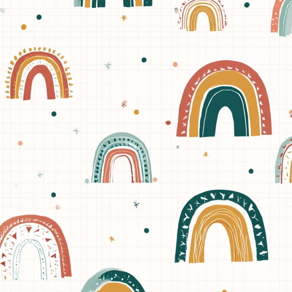 Peel and Stick Wallpaper 17.7in x 9.8ft Boho rainbow mid century modern seamless textile bohemian Contact Paper Vinyl Waterproof Self Adhesive Wall Paper for Bedroom Shelf Cabinet Renter Friendly