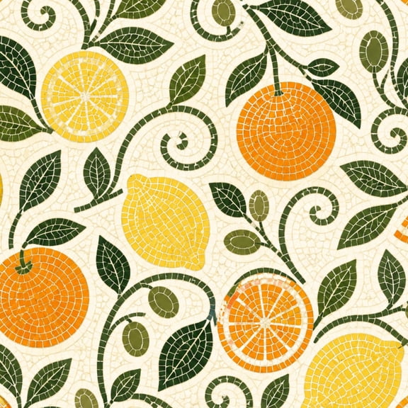 Peel and Stick Wallpaper 17.7in x 9.8ft Citrus Olive Mosaic Green Leaves Geometric Border Contact Paper Vinyl Waterproof Self Adhesive Wall Paper for Bedroom Shelf Cabinet Renter Friendly
