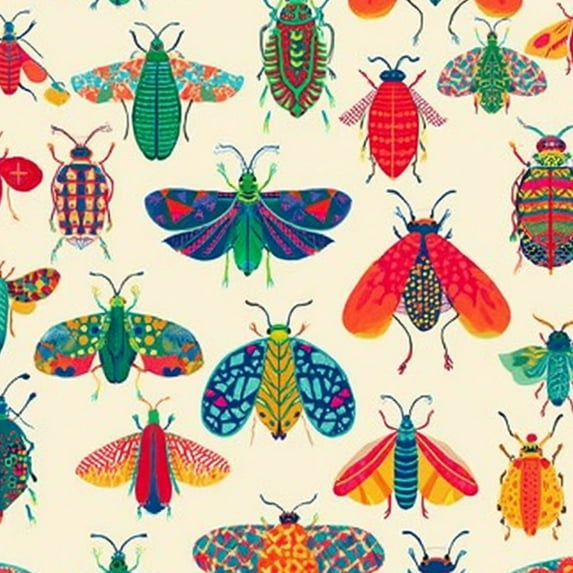 Peel and Stick Wallpaper 17.7in x 9.8ft Colorful Decorative Insects Geometric Abstract Designs Contact Paper Vinyl Waterproof Self Adhesive Wall Paper for Bedroom Shelf Cabinet Renter Friendly