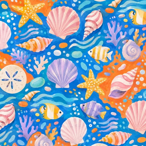 Peel and Stick Wallpaper 17.7in x 9.8ft Colorful Underwater Marine Seashells Starfish Tropical Fish Contact Paper Vinyl Waterproof Self Adhesive Wall Paper for Bedroom Shelf Cabinet Renter Friendly