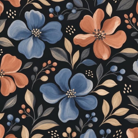 Peel and Stick Wallpaper 17.7in x 9.8ft Dark Academia Botanical Blue Orange Fruits Leaves Vintage Contact Paper Vinyl Waterproof Self Adhesive Wall Paper for Bedroom Shelf Cabinet Renter Friendly