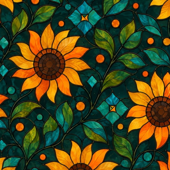 Peel and Stick Wallpaper 17.7in x 9.8ft Decorative Sunflower Glass Panel Stained Glass Contact Paper Vinyl Waterproof Self Adhesive Wall Paper for Bedroom Shelf Cabinet Renter Friendly