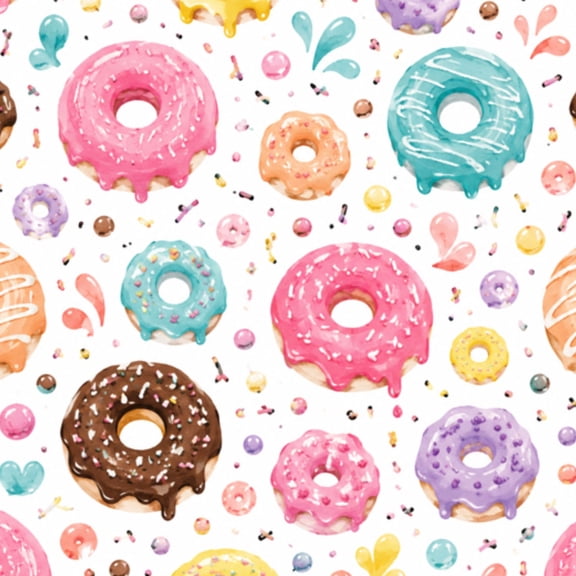 Peel and Stick Wallpaper 17.7in x 9.8ft Donuts pink blue mint glaze falling white Splashes colored Contact Paper Vinyl Waterproof Self Adhesive Wall Paper for Bedroom Shelf Cabinet