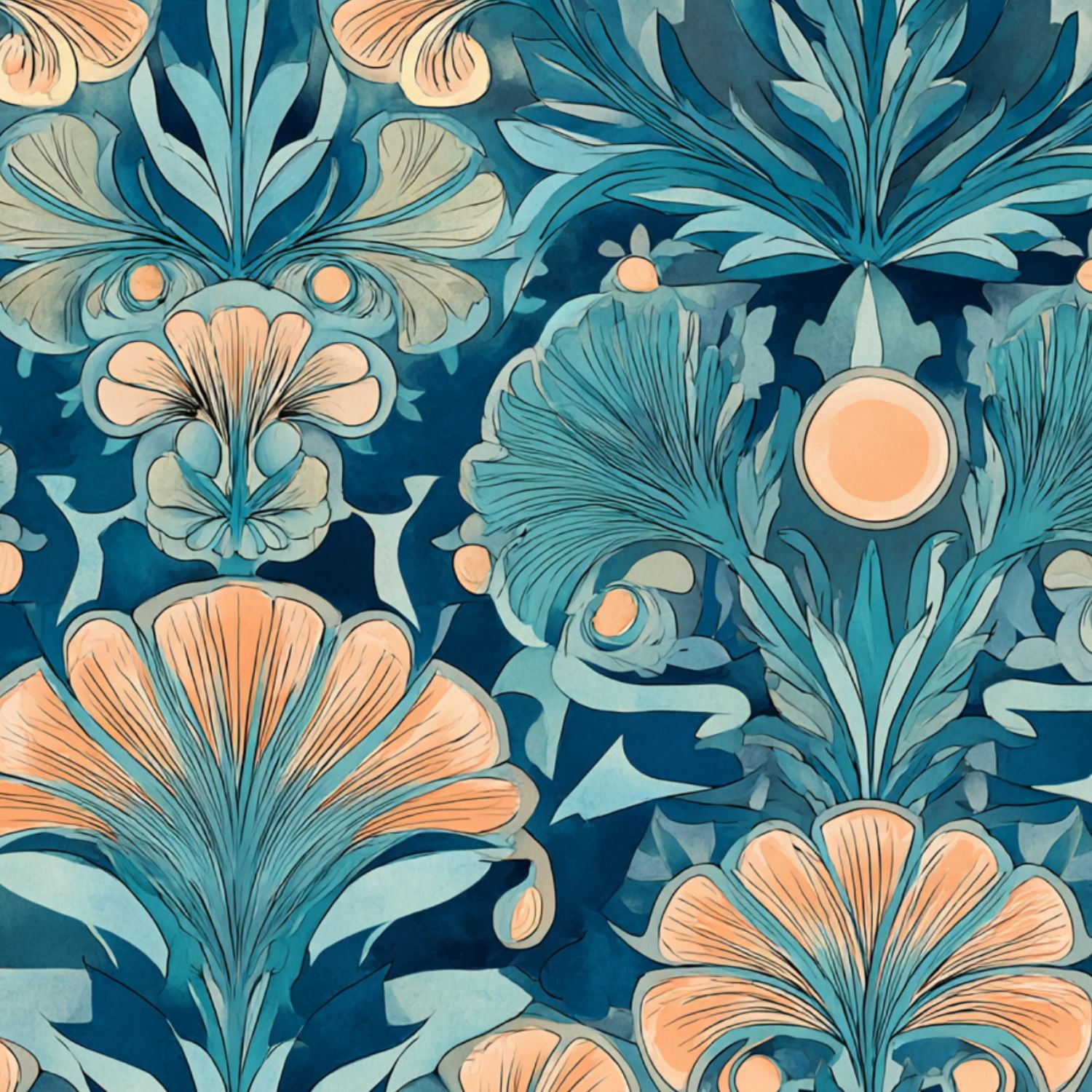 Art Nouveau Peel And Stick Wallpapernull