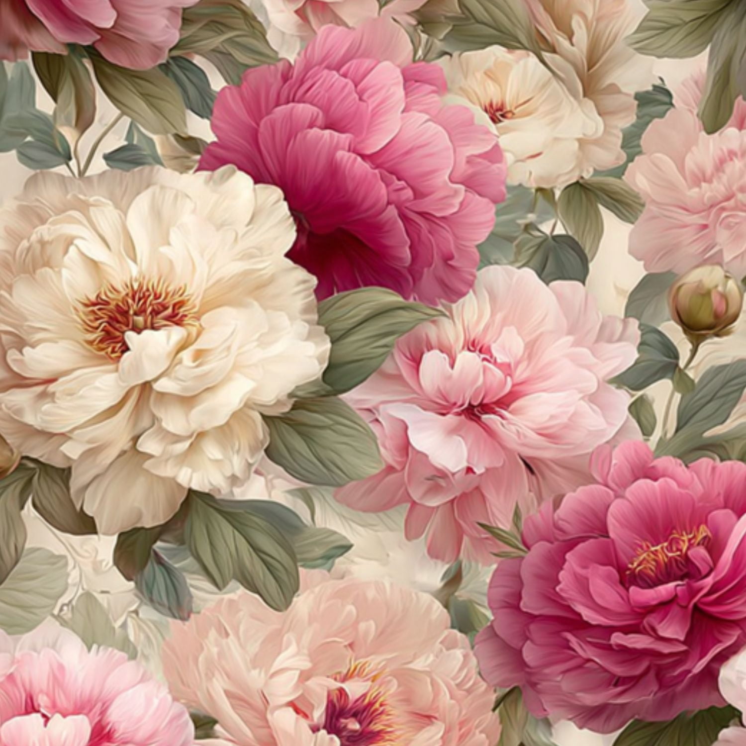 Peel and Stick Wallpaper 17.7in x 9.8ft Floral Peony Soft Pink Cream Flowers Contact Paper Vinyl Self-Adhesive Removable Wall Paper for Bedroom Kitchen Cabinet Décor Renter Friendly