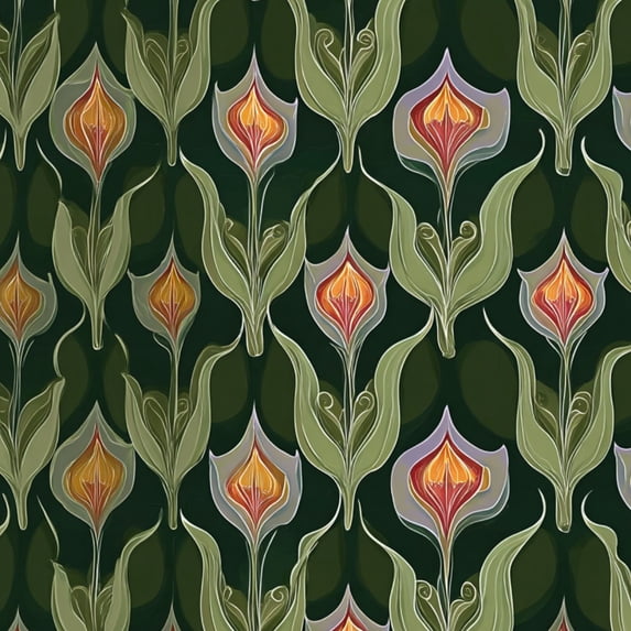 Peel and Stick Wallpaper 17.7in x 9.8ft Floral Red Orange Tulips Dark Contact Paper Vinyl Waterproof Self Adhesive Wall Paper for Bedroom Shelf Cabinet Renter Friendly