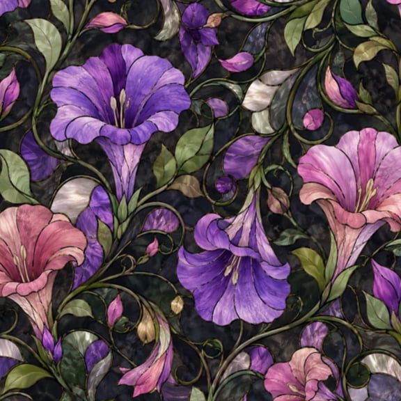 Peel and Stick Wallpaper 17.7in x 9.8ft Floral Vine Stained Glass Flower Contact Paper Vinyl Waterproof Self Adhesive Wall Paper for Bedroom Shelf Cabinet Renter Friendly