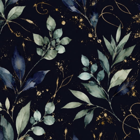 Peel and Stick Wallpaper 17.7in x 9.8ft Floral branch gold dark navy purple emerald green Contact Paper Vinyl Waterproof Self Adhesive Wall Paper for Bedroom Shelf Cabinet