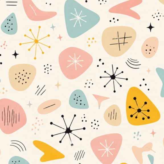 Peel and Stick Wallpaper 17.7in x 9.8ft Mid Century Modern Palm Springs Abstract Shapes Geometric Contact Paper Vinyl Waterproof Self Adhesive Wall Paper for Bedroom Shelf Cabinet Renter Friendly