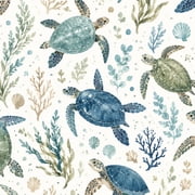 HOMETITUTE Mountain Sea Peel & Stick Wallpaper – Waves & Mountains, Self-Adhesive 15.7"x39.4", Removable, For Countertops, Cabinets & Walls