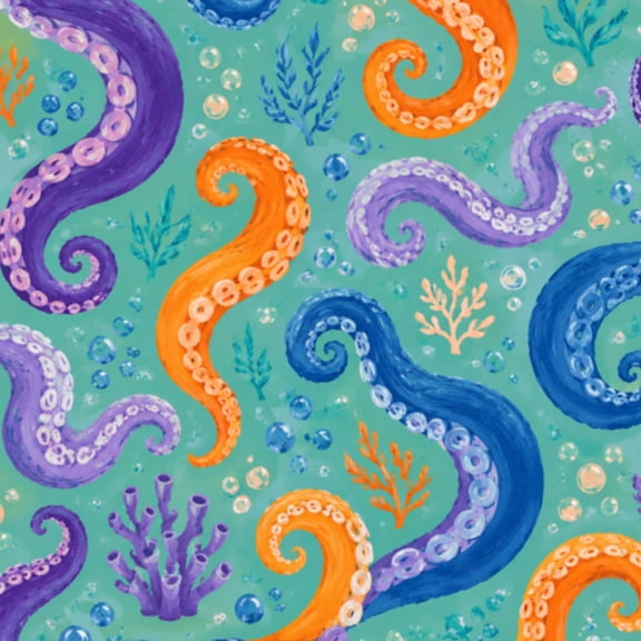 Peel and Stick Wallpaper 17.7in x 9.8ft Olivine Octopus Coastal Ocean Theme Colorful Marine Life Contact Paper Vinyl Waterproof Self Adhesive Wall Paper for Bedroom Shelf Cabinet Renter Friendly