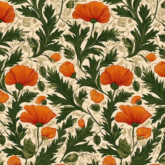 Peel and Stick Wallpaper 17.7in x 9.8ft Orange Flower Green Leaves Cream Contact Paper Vinyl Waterproof Self Adhesive Wall Paper for Bedroom Shelf Cabinet Renter Friendly