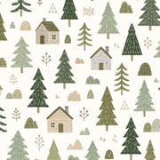 Peel and Stick Wallpaper 17.7in x 9.8ft Rustic Forest Cabin Evergreen Trees Neutral Tones woodland Contact Paper Vinyl Waterproof Self Adhesive Wall Paper for Bedroom Shelf Cabinet Renter Friendly