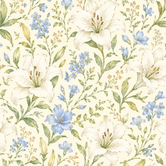 Peel and Stick Wallpaper 17.7in x 9.8ft Rustic Wooden Cross Blooming Meadow White Lilies Blue Wildflowers Contact Paper DIY Self Adhesive Removable Wallpaper for Bedroom Cabinets Decor