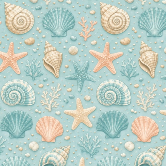 Peel and Stick Wallpaper 17.7in x 9.8ft Starfish Shell Teal Beach Seashells Fishing Marine Life Contact Paper Vinyl Waterproof Self Adhesive Wall Paper for Bedroom Shelf Cabinet Renter Friendly