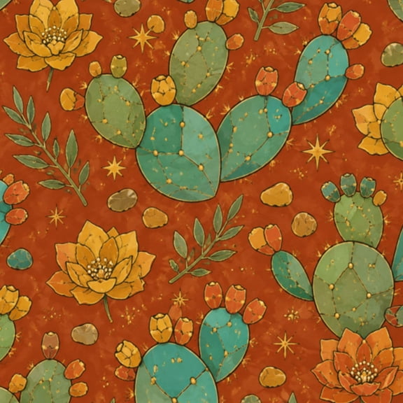 Peel and Stick Wallpaper 17.7in x 9.8ft Turquoise Cactus Golden Glow Stained Glass Decoration Contact Paper Vinyl Waterproof Self Adhesive Wall Paper for Bedroom Shelf Cabinet Renter Friendly